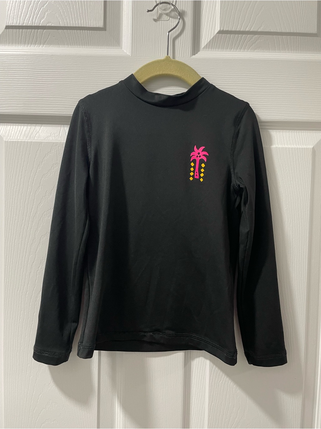 Cat & Jack Girls Black Long Sleeve Rash Guard Swim Shirt - Size Xs (4/5)
